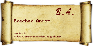 Brecher Andor névjegykártya