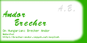 andor brecher business card